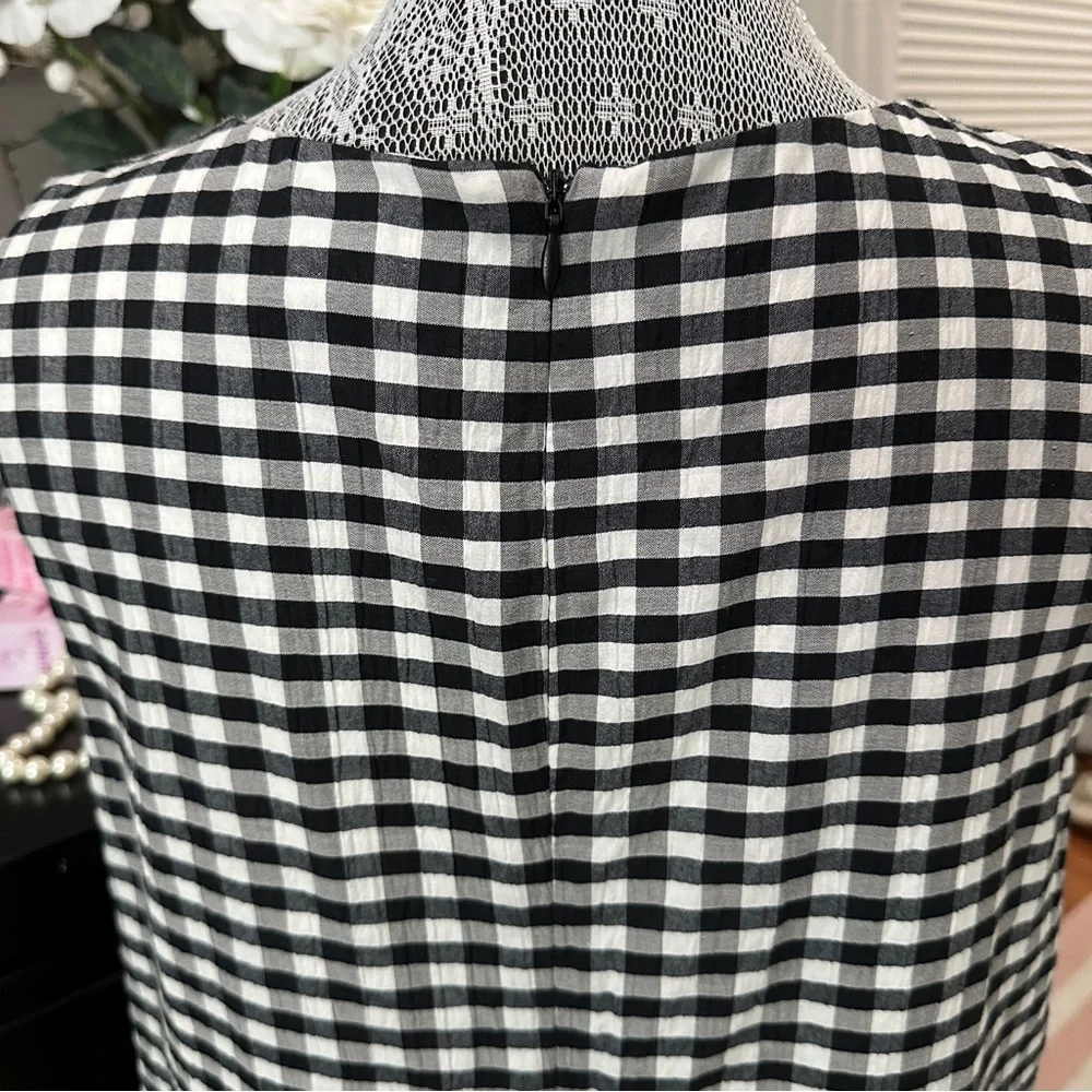 DKNY Gingham A-Line Sleeveless Dress | Size 12 | Classic Check - Picture 12 of 16